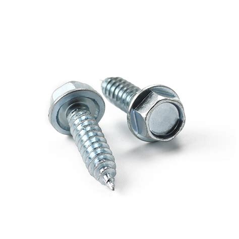 14 zinc plated indented hex flange head sheet metal screw|damping hex head screws.